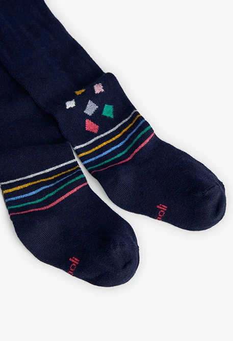 Collant en tricot bleu marine
