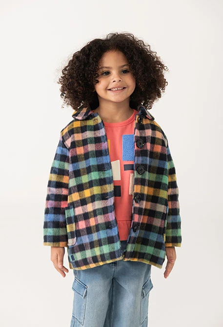 Chaqueta de paño niña cuadros
