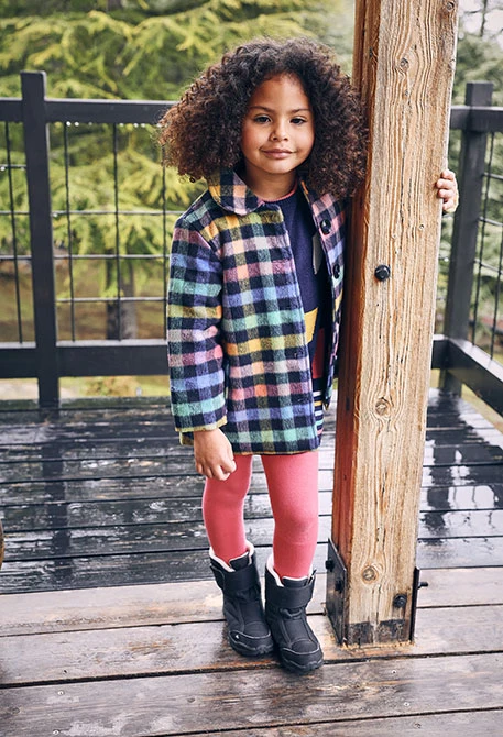 Veste en tissu à carreaux pour fille