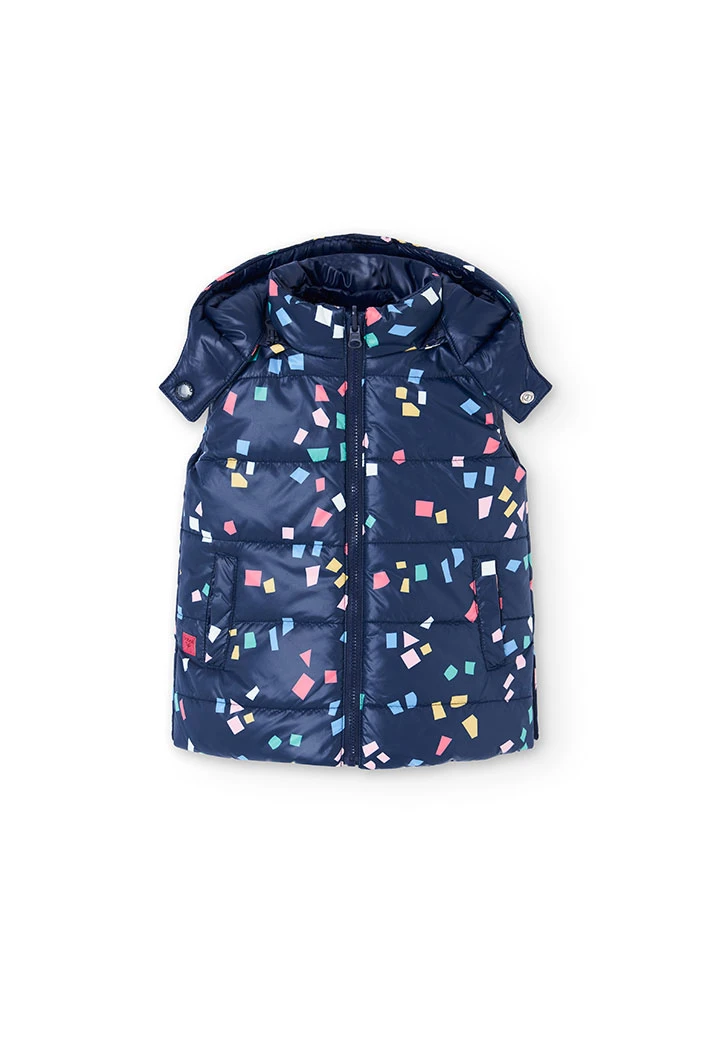Girl´s reversible technical fabric gilet blue