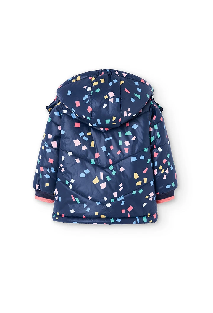 Parka niña tejido técnico geométrica azul