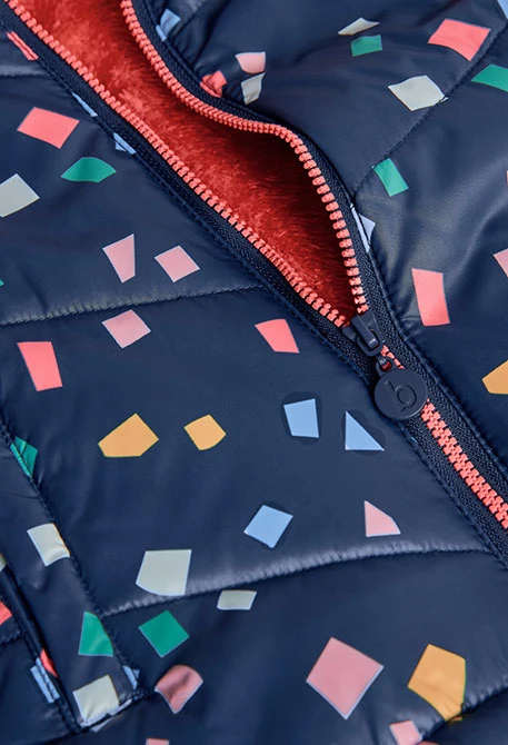 Parka niña tejido técnico geométrica azul