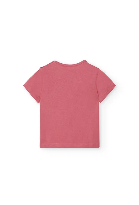 Camiseta niña punto rosa