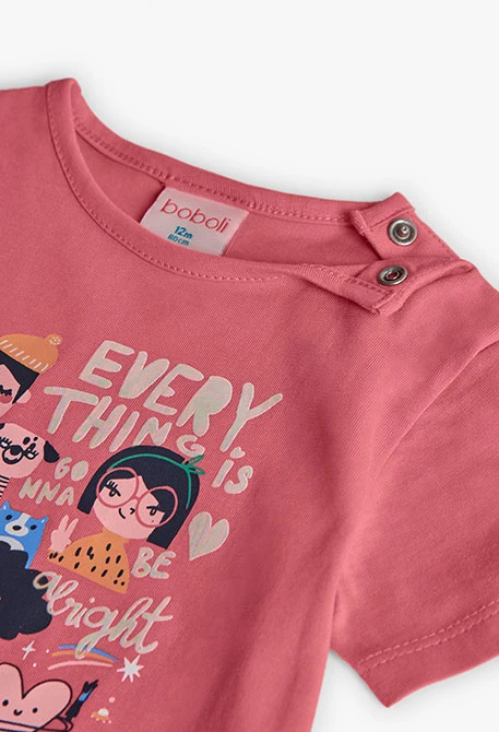 Camiseta niña punto rosa