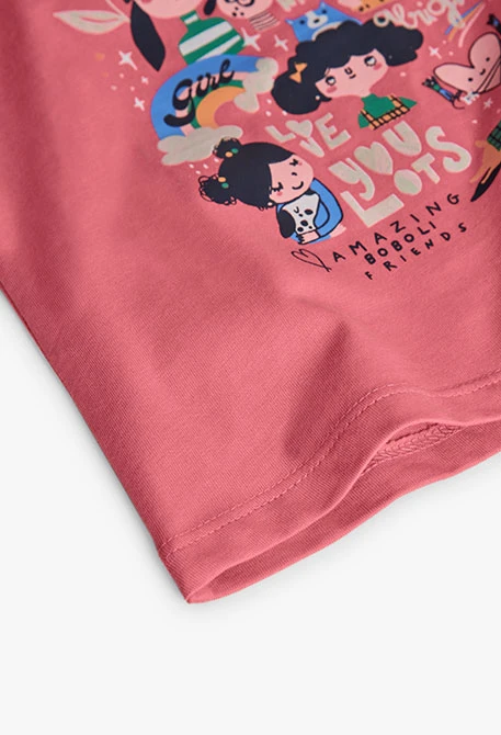 Camiseta niña punto rosa