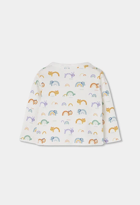 Pack punto bebé blanco estampado arcoíris y animales