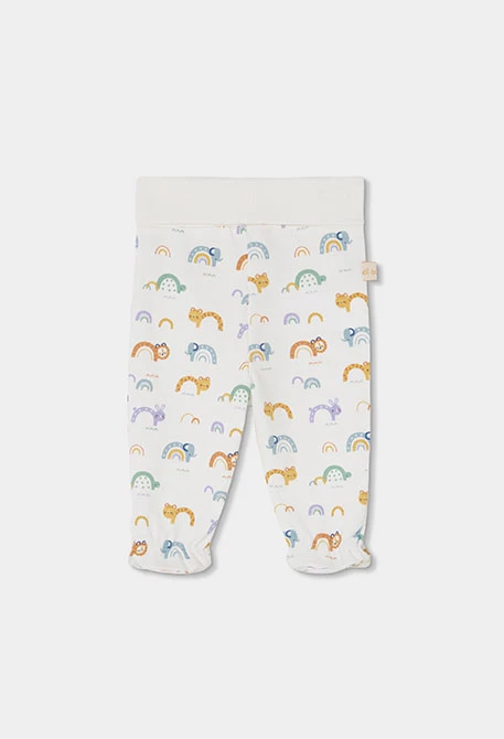 Pack punto bebé blanco estampado arcoíris y animales