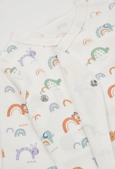 Pack punto bebé blanco estampado arcoíris y animales