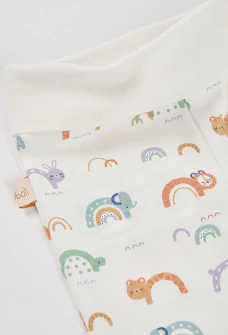 Pack punto bebé blanco estampado arcoíris y animales