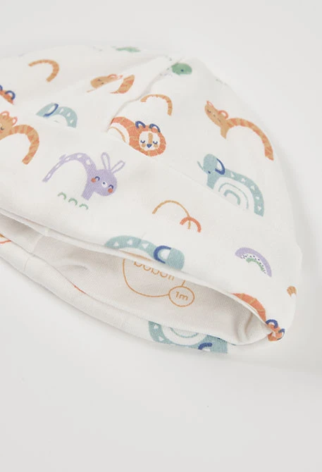 Pack punto bebé blanco estampado arcoíris y animales