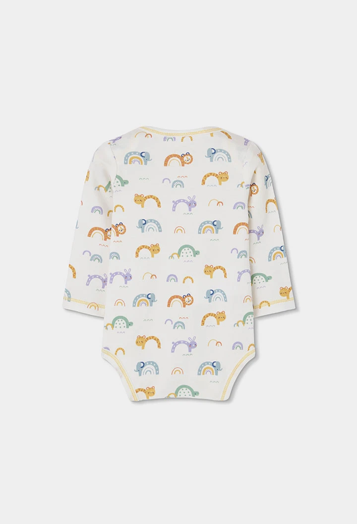 Pack 2 bodies bébé blancs imprimé animaux