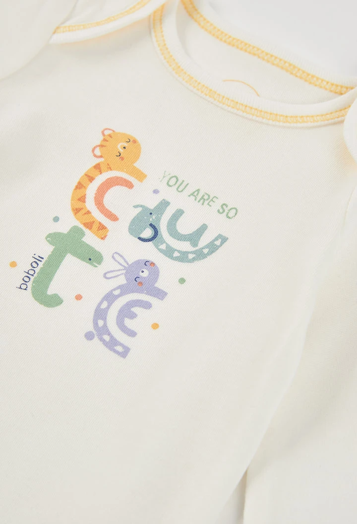 Pack 2 bodies bébé blancs imprimé animaux