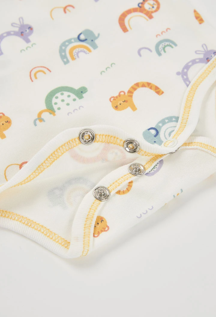 Pack 2 bodies bébé blancs imprimé animaux