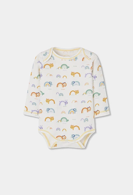 Pack 2 bodys bebé blancos estampado animales