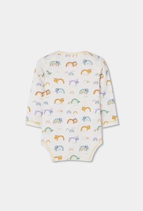 Pack 2 bodys bebé blancos estampado animales