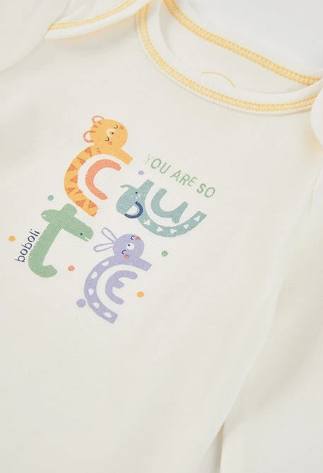 Pack 2 body neonato bianchi stampa animali