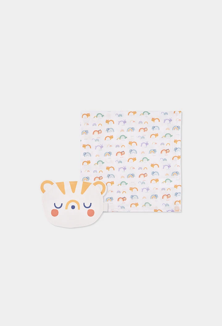 Pack canastilla bebé algodón estampado animales