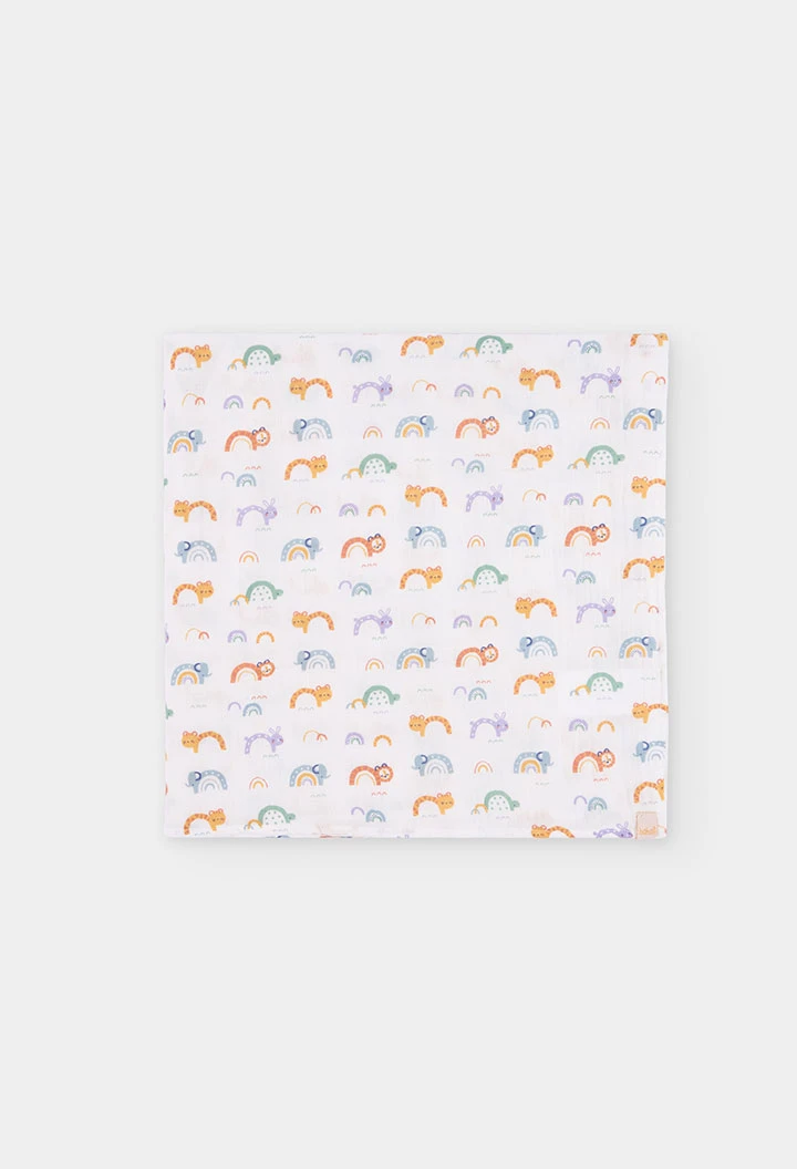 Pack canastilla bebé algodón estampado animales