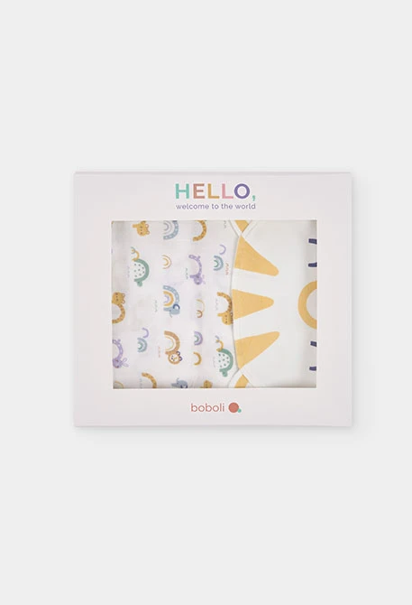 Pack canastilla baby cotton printed animals
