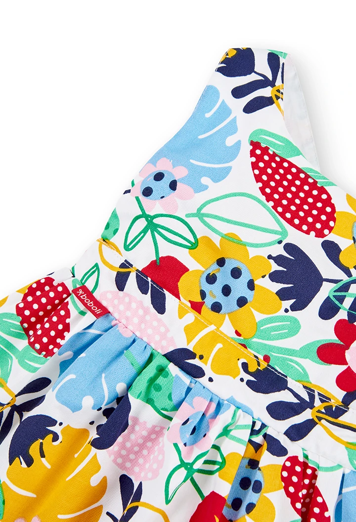 Vestito satin "fiori" per bimba -BCI