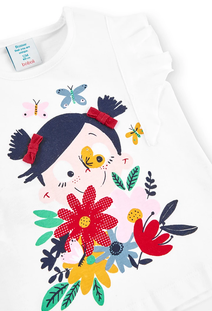 T-Shirt tricot manche courte pour bébé fille