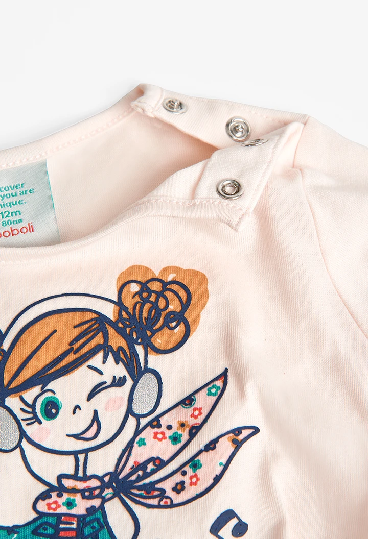 Camiseta punto de bebé niña estampado "niña" -BCI