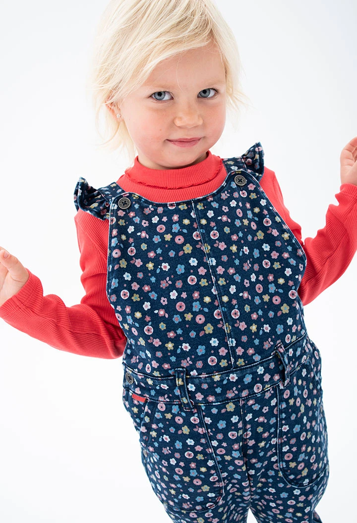 Denim dungarees knit for baby girl -BCI