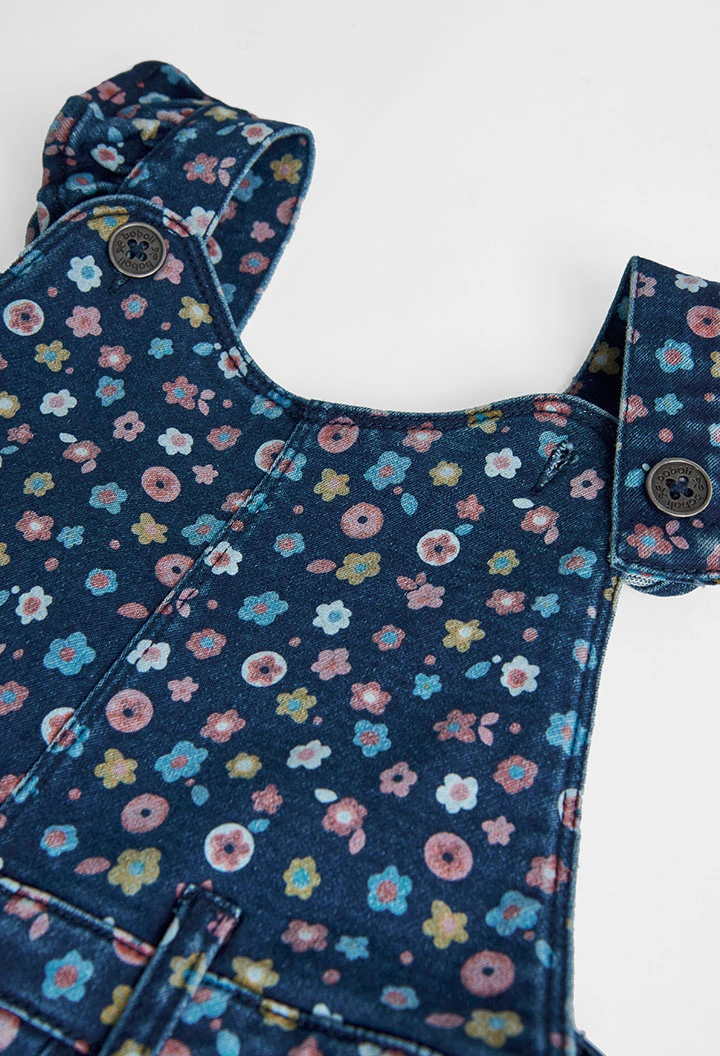 Salopette en jean maille pour bébé fille -BCI