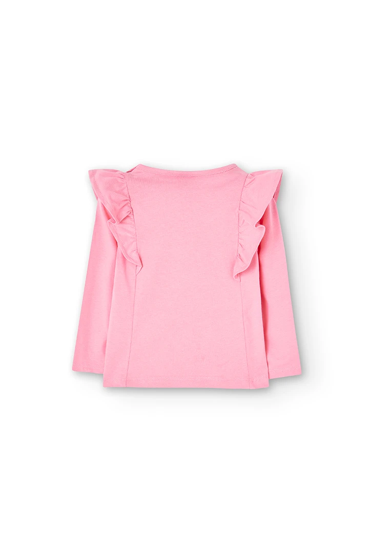Camiseta punto de bebé niña rosa-BCI