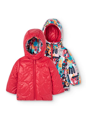 Reversible technical fabric parka for baby