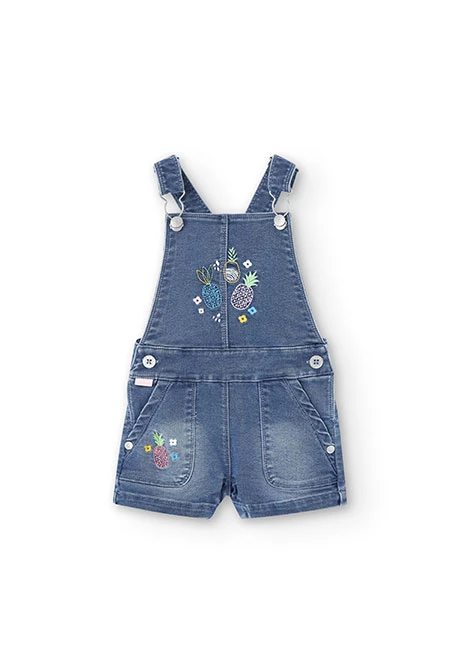 Jeans-Latzhose gestrickt, für Baby-Mädchen, in Farbe Bleach