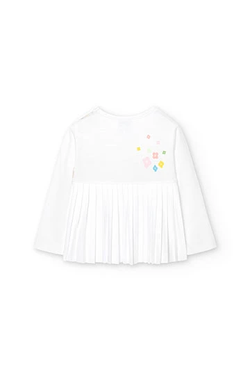 Camiseta de punto de bebé niña en color blanco