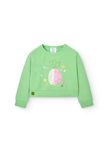 Baby girl\'s green plush sweatshirt