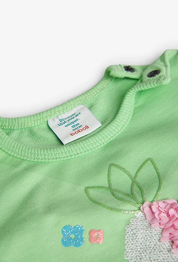 Fleece-Sweatshirt für Baby-Mädchen in Farbe Grün