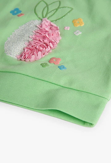 Sweatshirt de felpa de bebé menina em verde