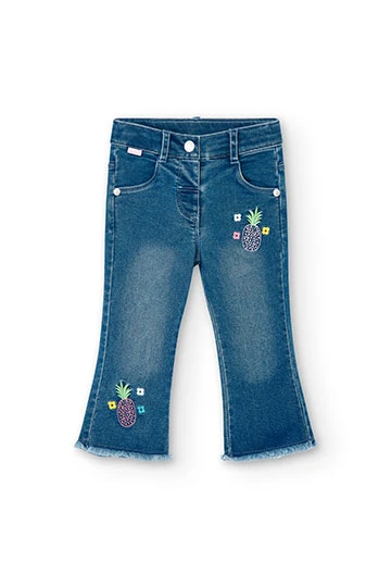 Jeans-Hose gestrickt, für Baby-Mädchen, in Farbe Bleach
