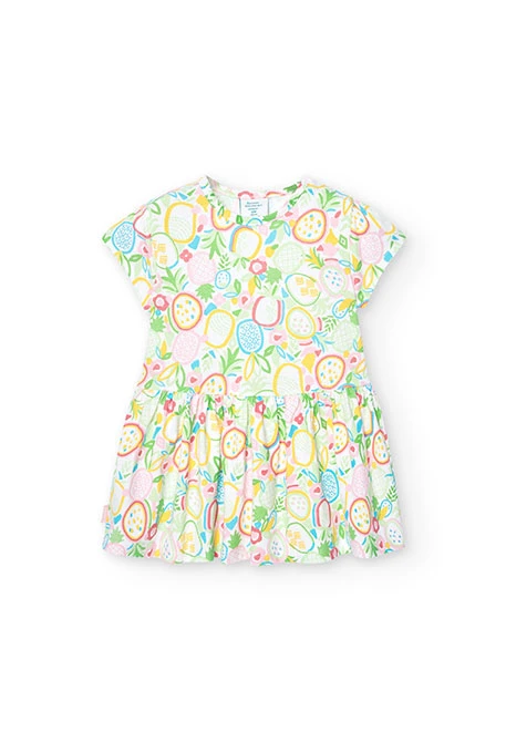 Baby girl's printed stretch knit dress