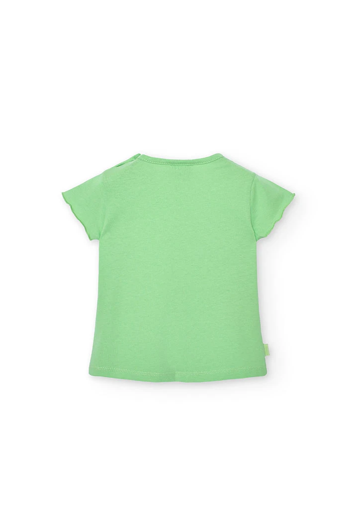 Camiseta de punto de bebé niña en color verde