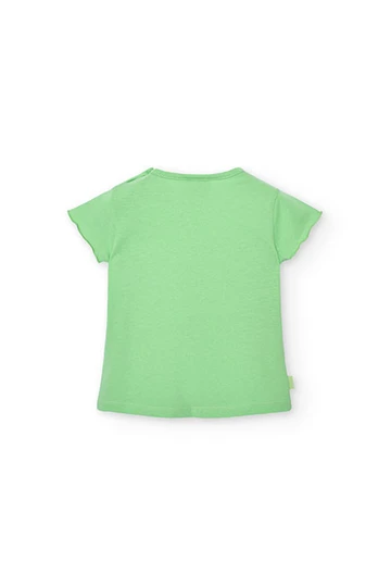 Camisola de malha de bebé menina de cor verde