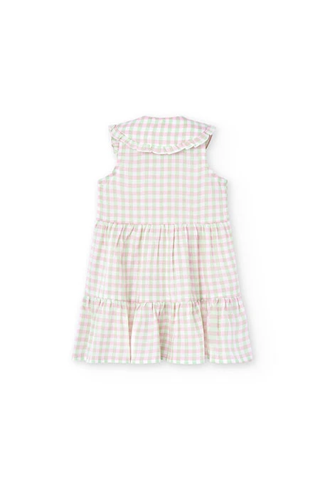 Baby girl's checked viscose dress