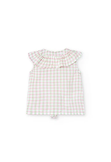 Baby girl's checked viscose blouse