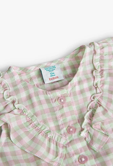 Blusa in viscosa a quadri da neonata