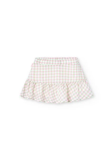 Baby girl's gingham viscose skirt