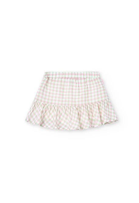 Baby girl's gingham viscose skirt