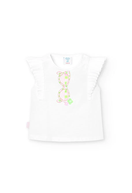 Baby girl's white knit t-shirt