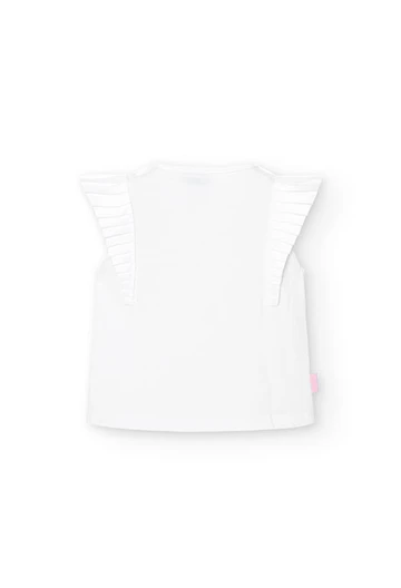 T-shirt tricoté blanc pour bébé fille