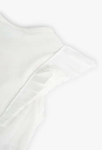 Camisola de malha de bebé menina em branco