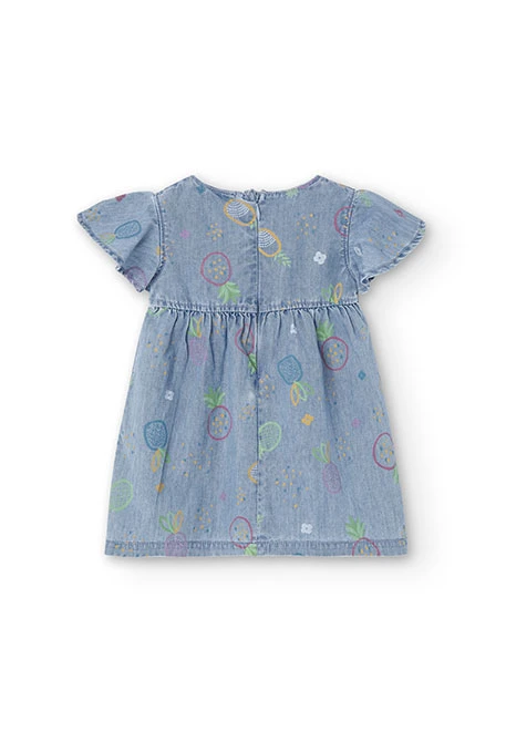 Baby girl's printed denim dress