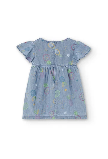 Baby girl\'s printed denim dress