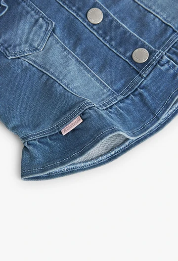 Jeansjacke gestrickt, für Mädchen, in Farbe Bleach